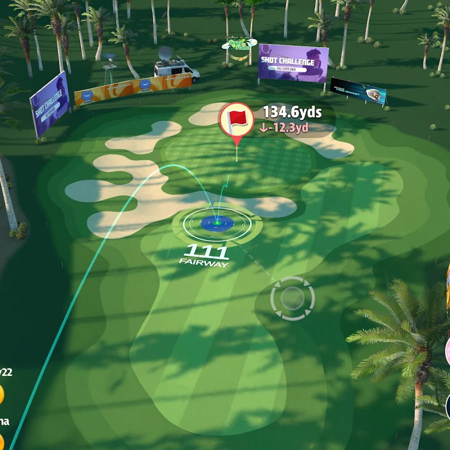 Target Shot Challenge na fairwayu — widok z góry